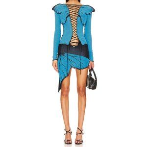 SET!!! 1XBLUE Butterfly Top & Skirt NWT small